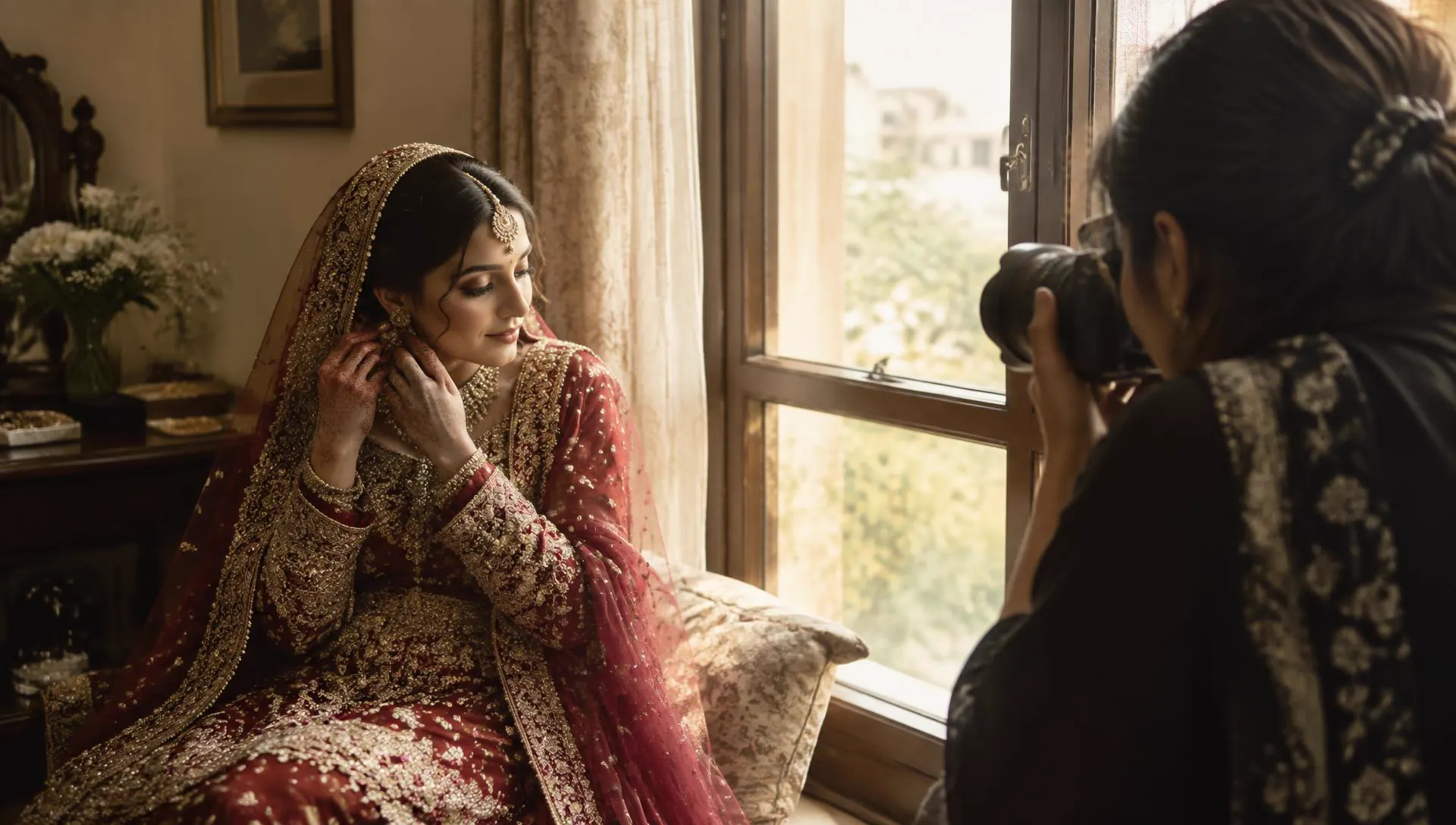Behind the scenes at a Noor Frames photoshoot